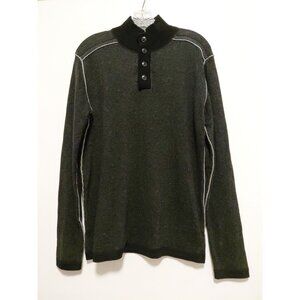 Sundance Pullover Sweater Mens Size Medium Charcoal Gray &‎ Black Gray Trim